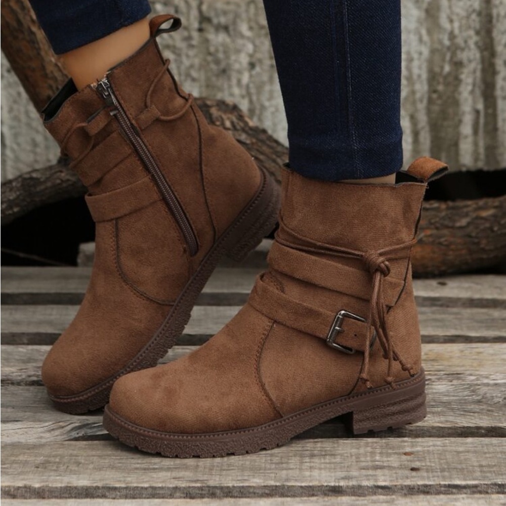 Brown Suede Ankle Boots